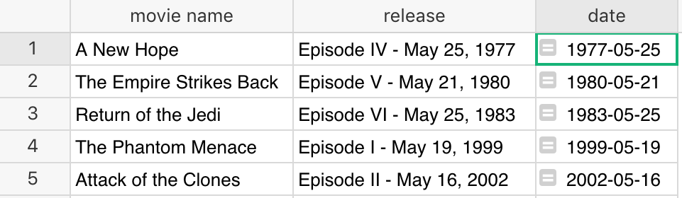 Parse date from string result